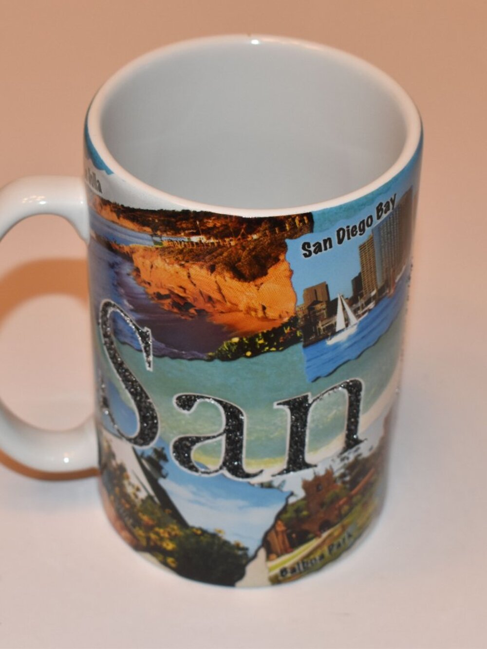 Americaware San Diego Color Relief 18oz Coffee Mug 3D Raised Lettering